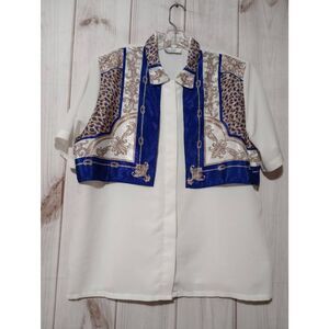 New Edition Shirt Ladies 18 Vintage Button Front White‎